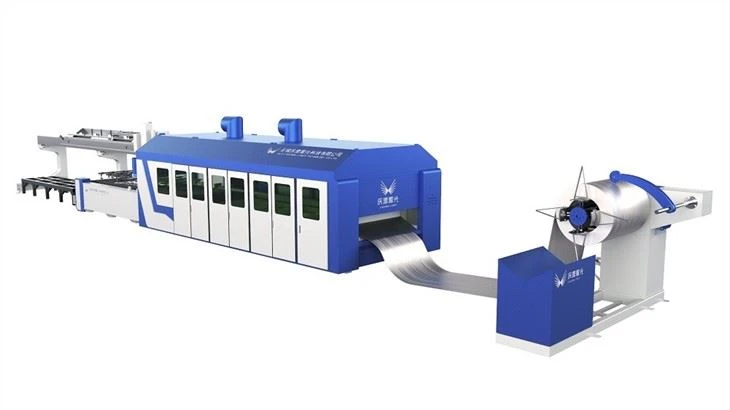 Auto Fed Roll Coil Fed Fiber Laser Cutting Machine For Metal Sheet